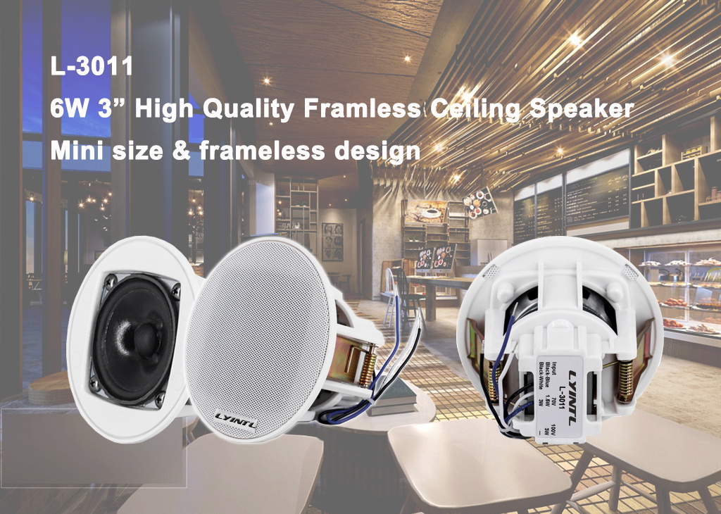 3" 6W Mini Frameless Ceiling Speaker: L-3011