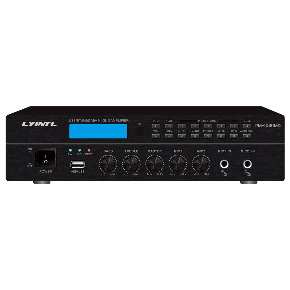 PM1060MD/PM1120MD Desktop Mixer Amplifier Combined with USB/FM/AM